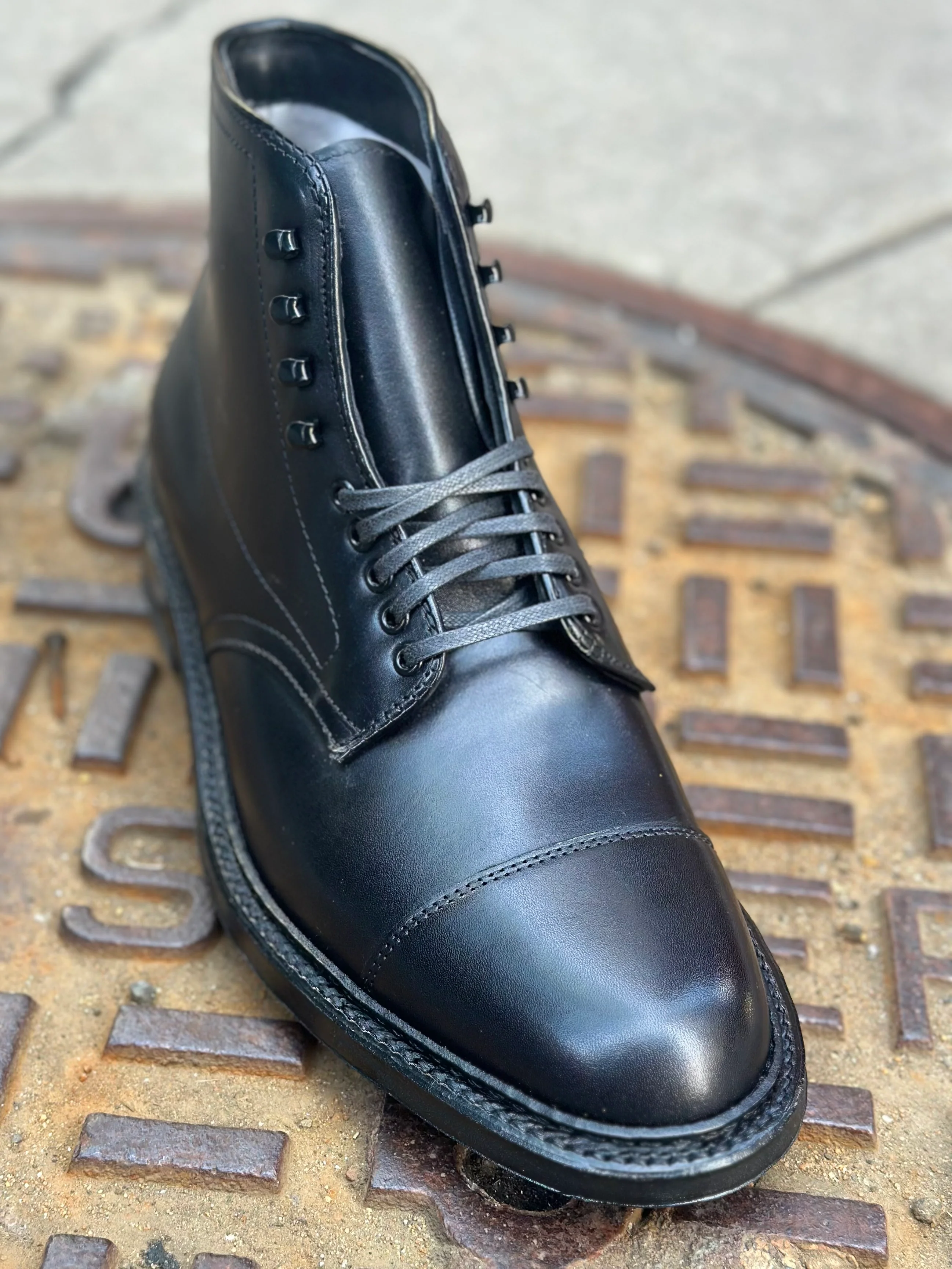 40797HC - Black Cap Toe Boot with Commando Sole - Image 12
