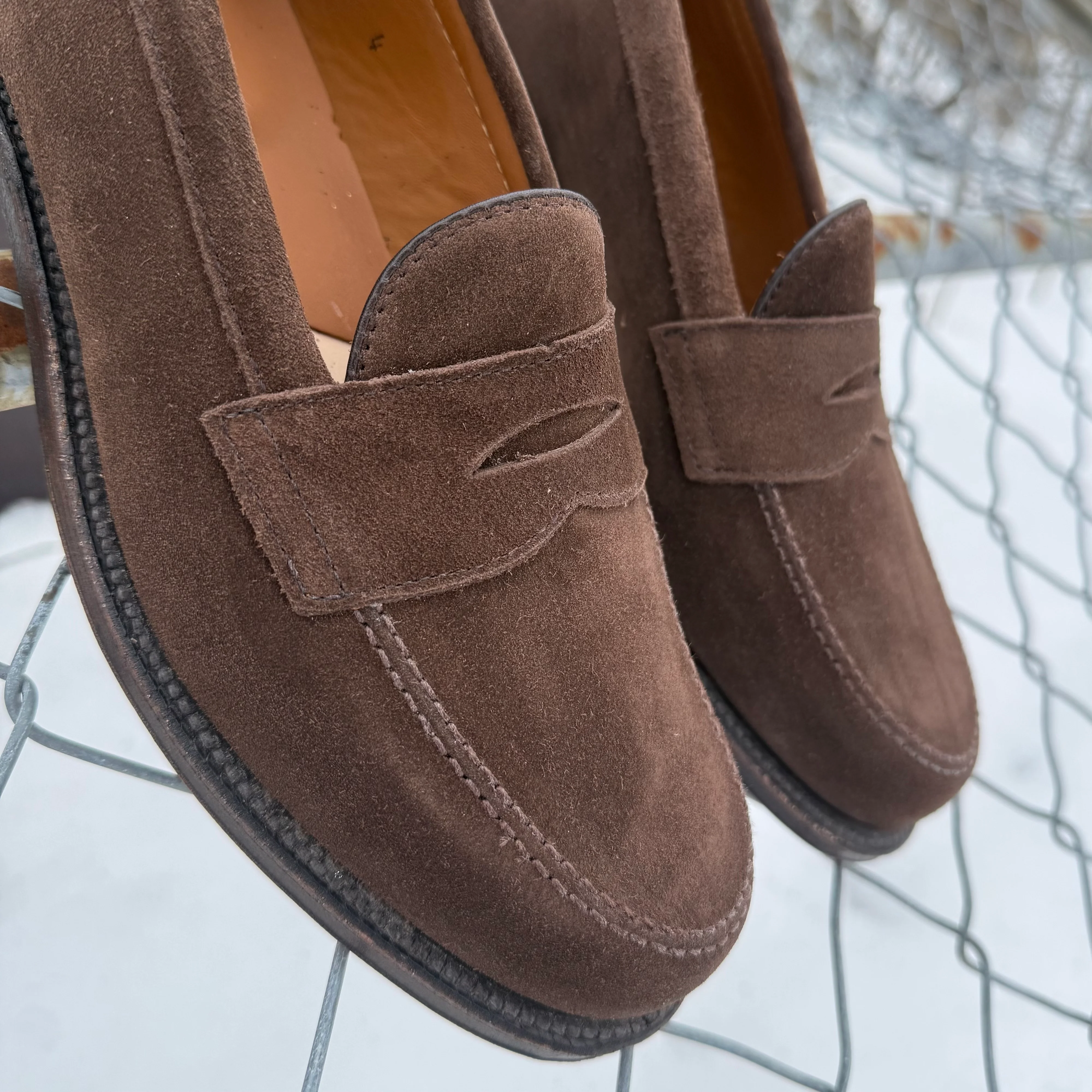 6175F - Penny Loafer in Humus Suede - Image 3