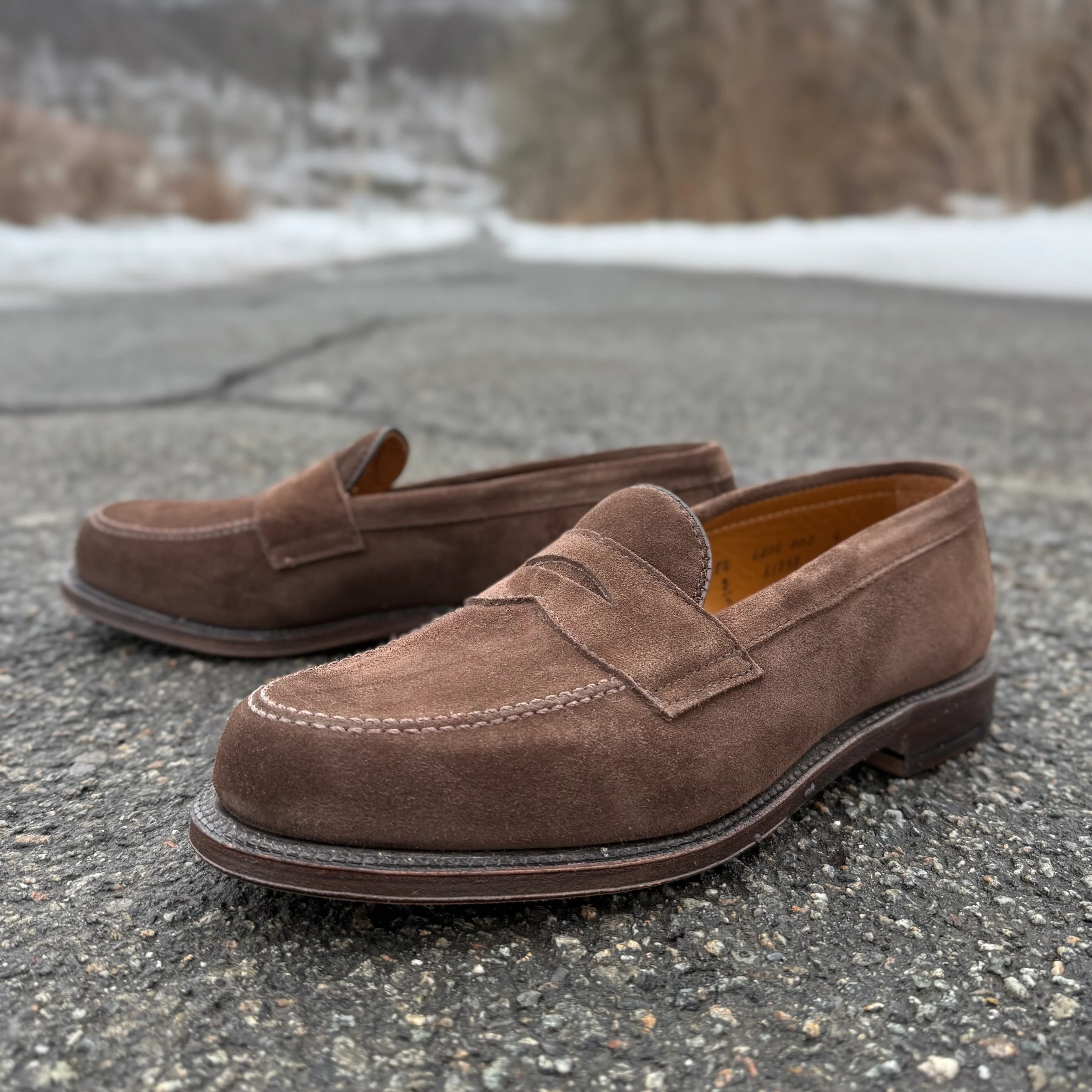 6175F - Penny Loafer in Humus Suede - Image 4