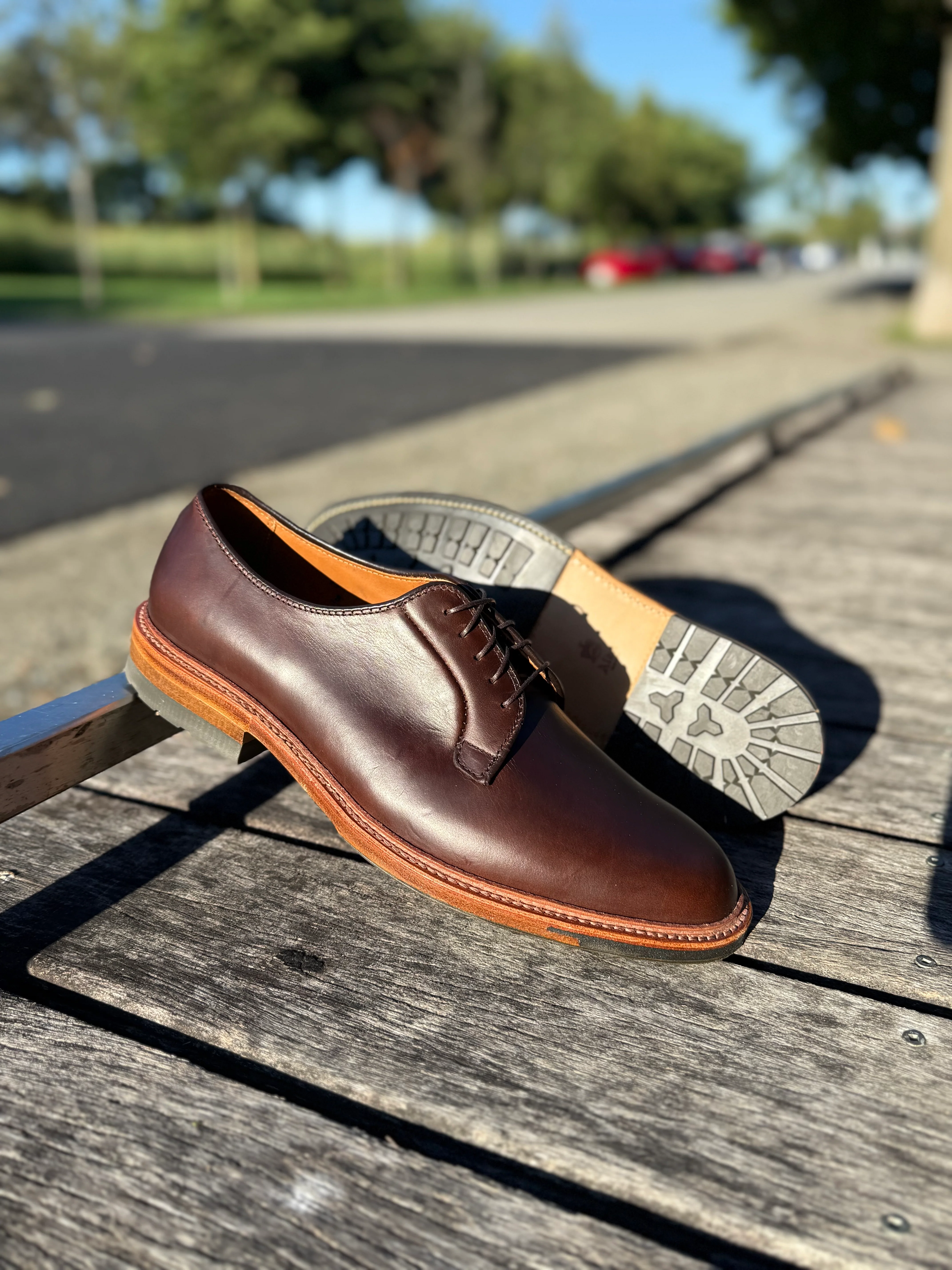 9506C - Plain Toe Blucher w Commando Brown CXL - Image 6
