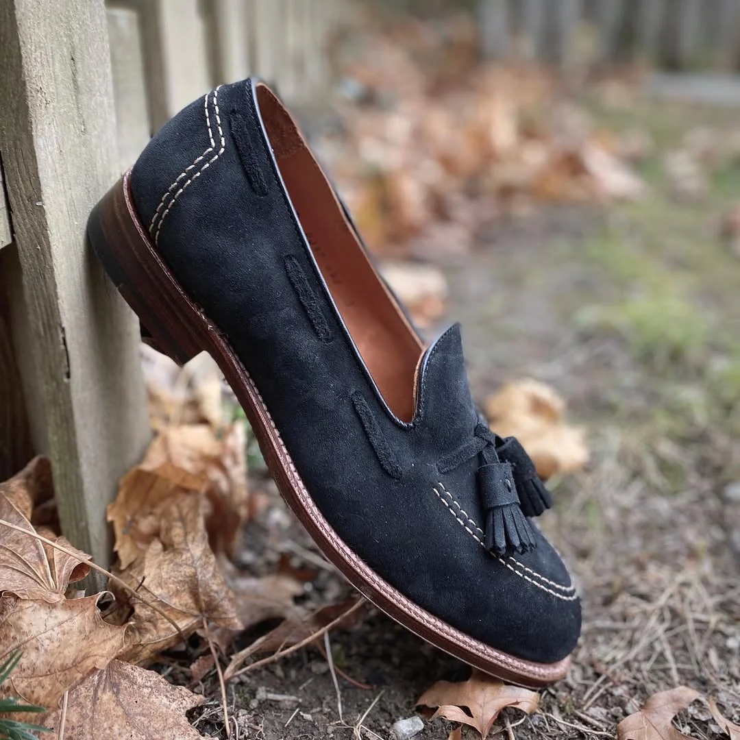 D0106 - Black Suede Tassel Loafer - Image 2