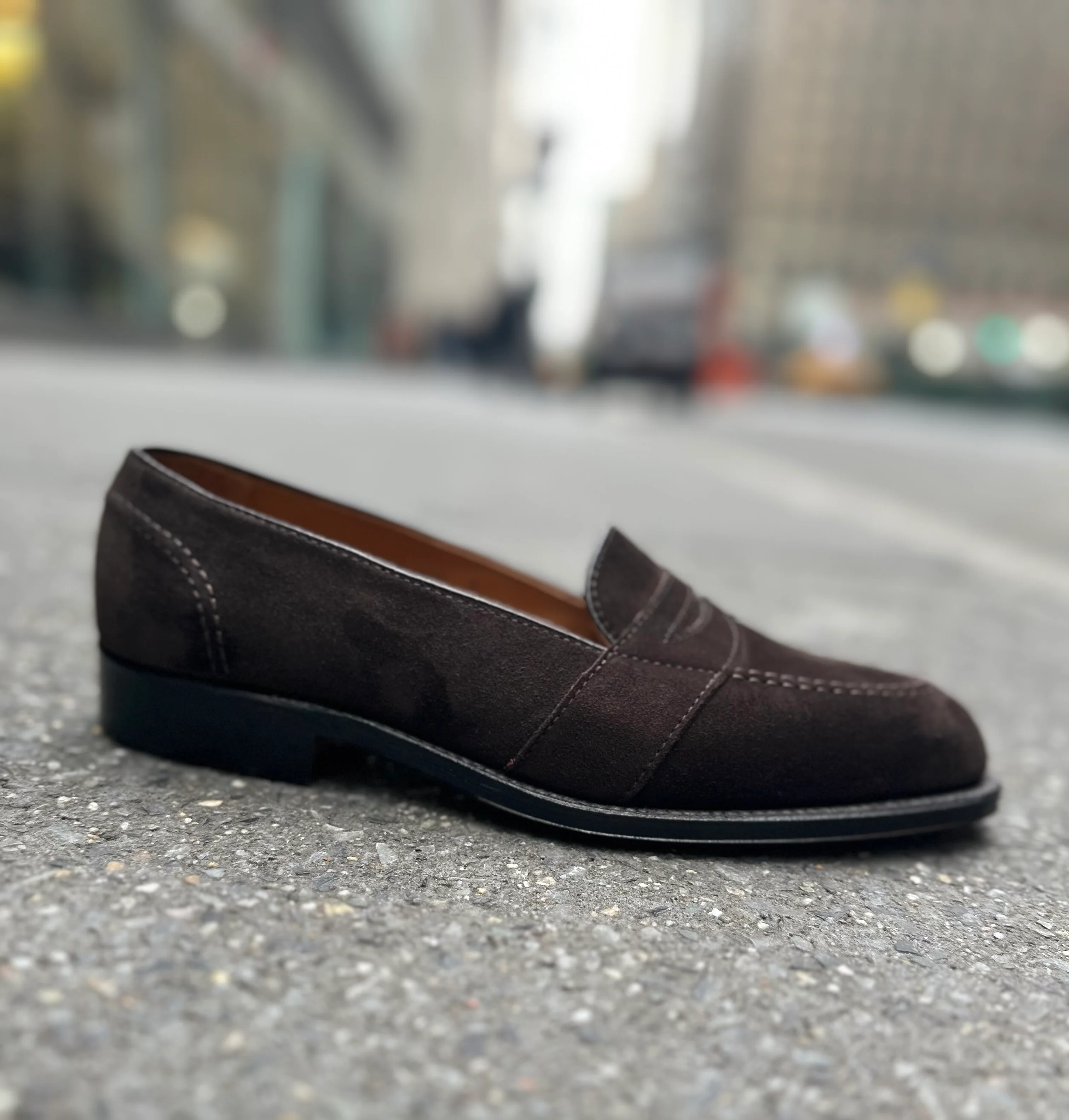 G9201 - Dark Brown Suede Full Strap Lofaer - Image 7