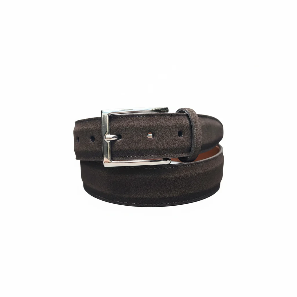 MB 5217 - Dark Chocolate Suede 35mm Nickel Buckle