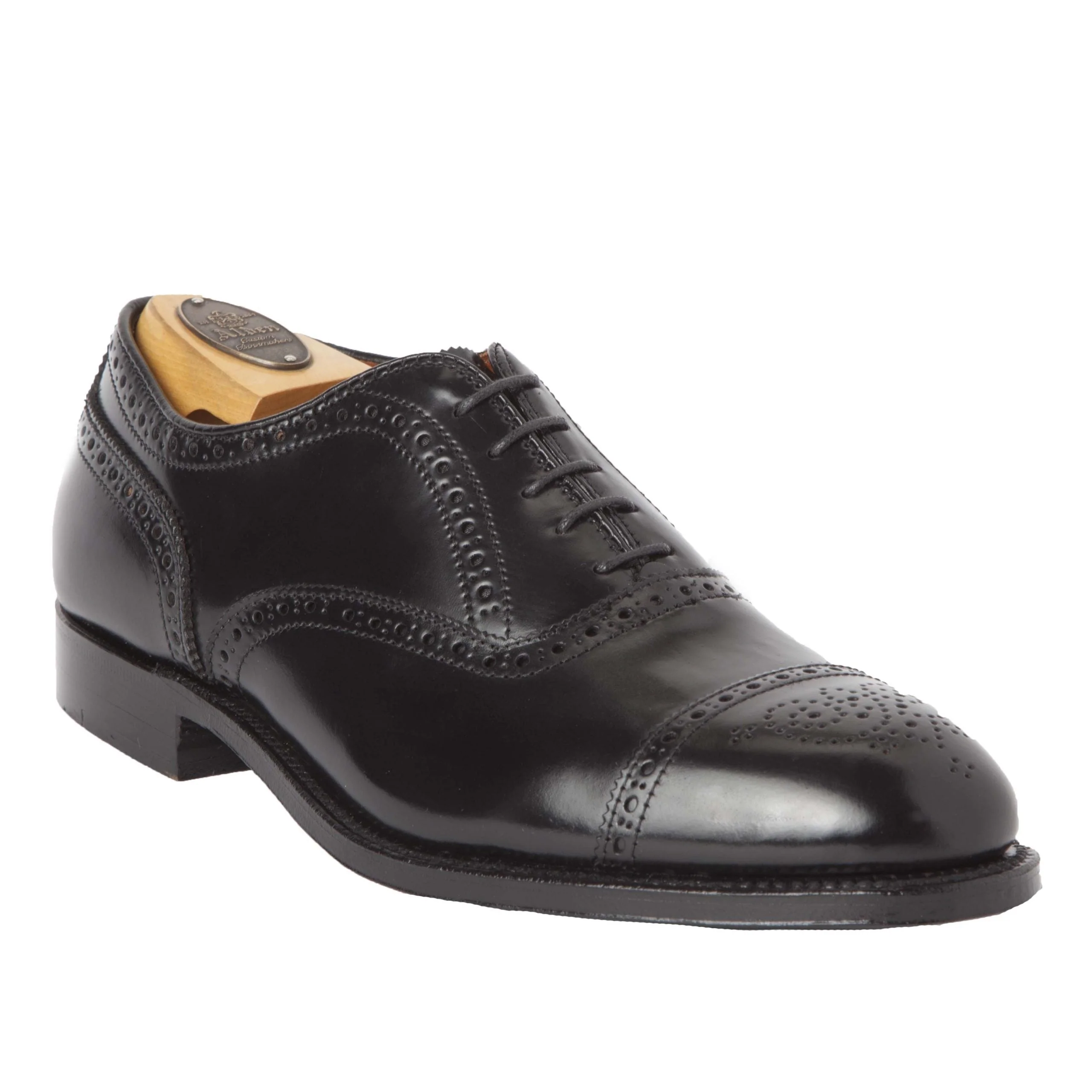 9841 - Medallion Cap Toe Bal in Black Shell Cordovan - Image 3