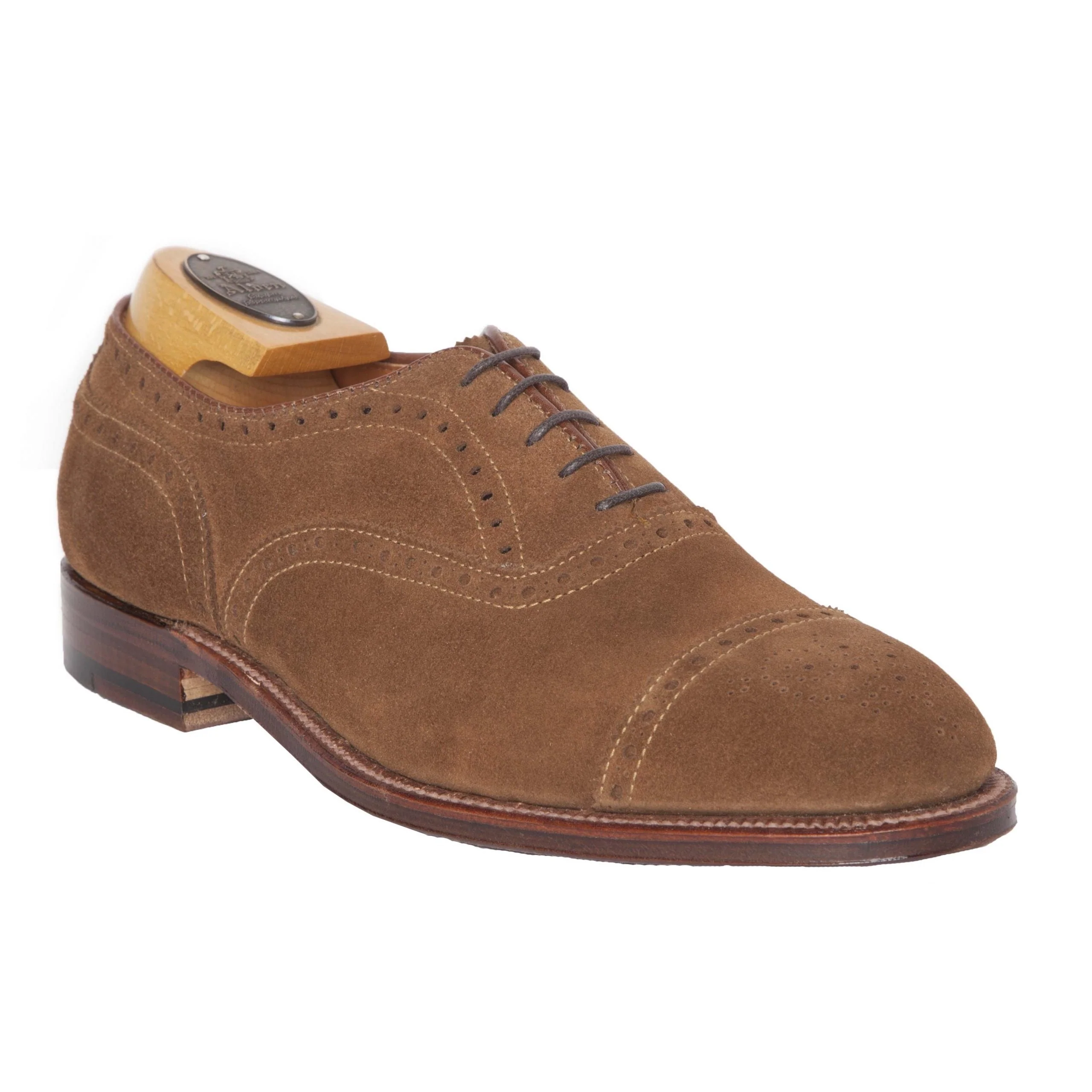 51670F - Medallion Cap Toe Bal in Snuff Suede - Image 3