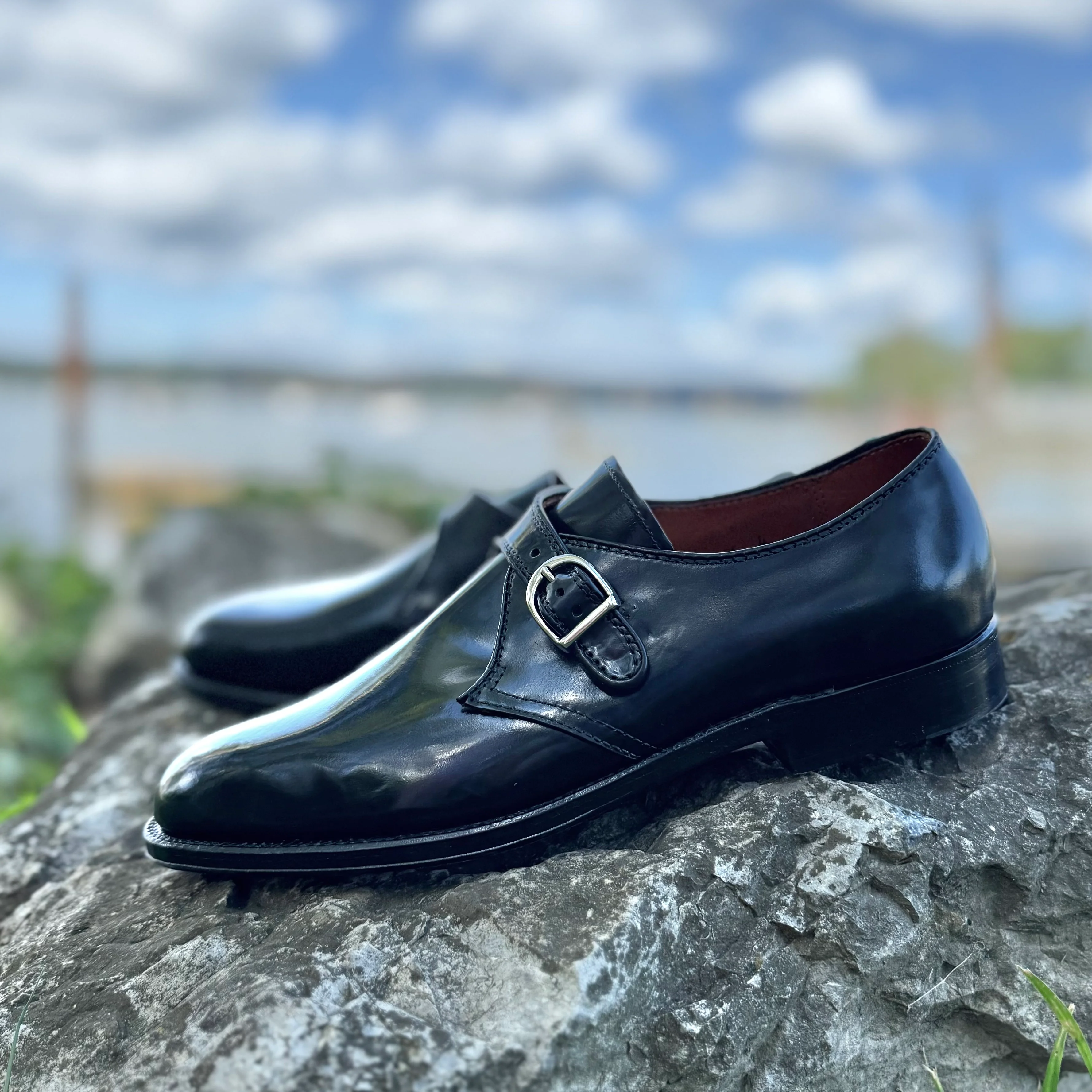 1655 - Monk Strap Black in Shell Cordovan - Image 3