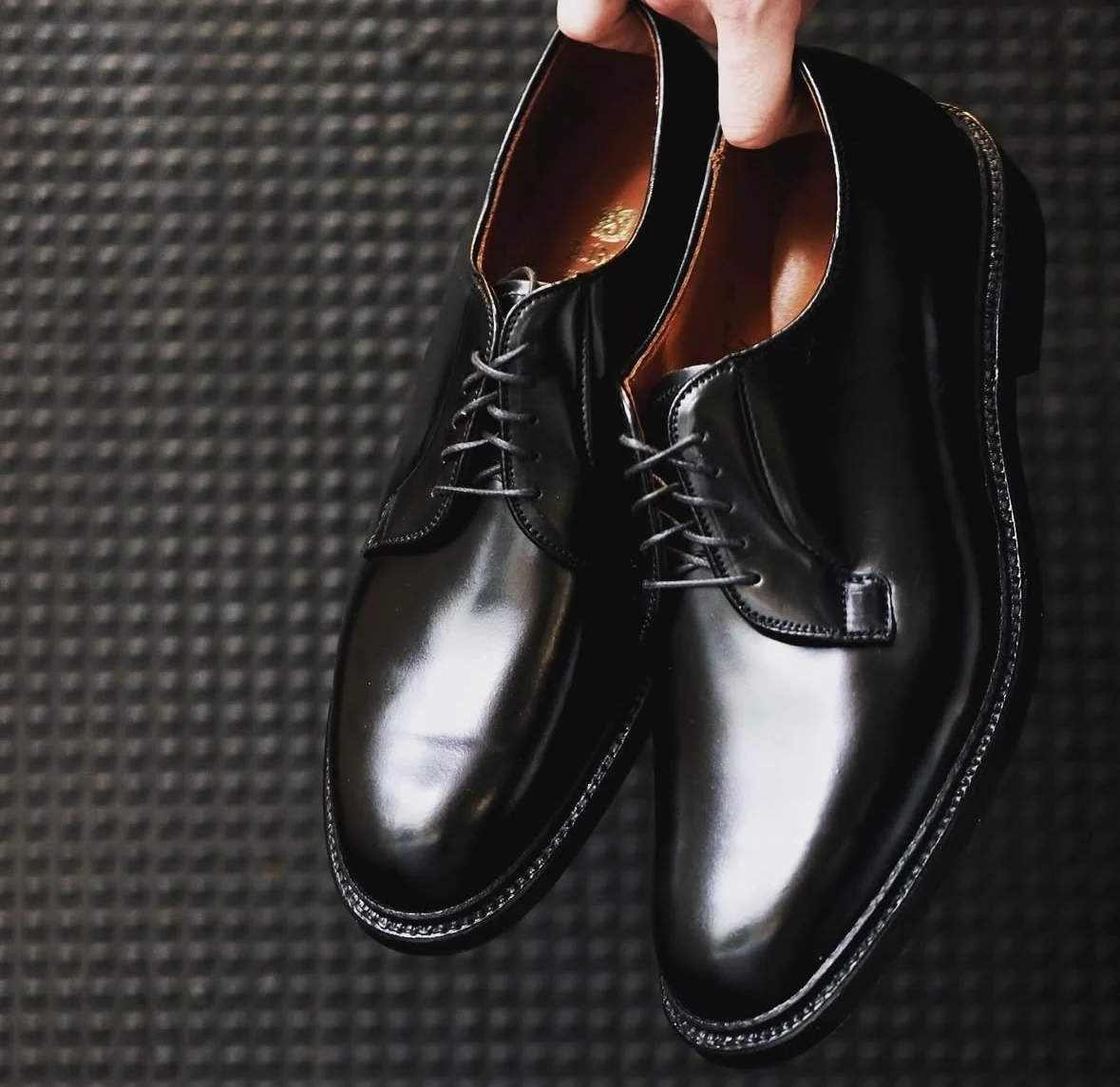 9901 - Plain Toe Blucher Black in Shell Cordovan - Image 3