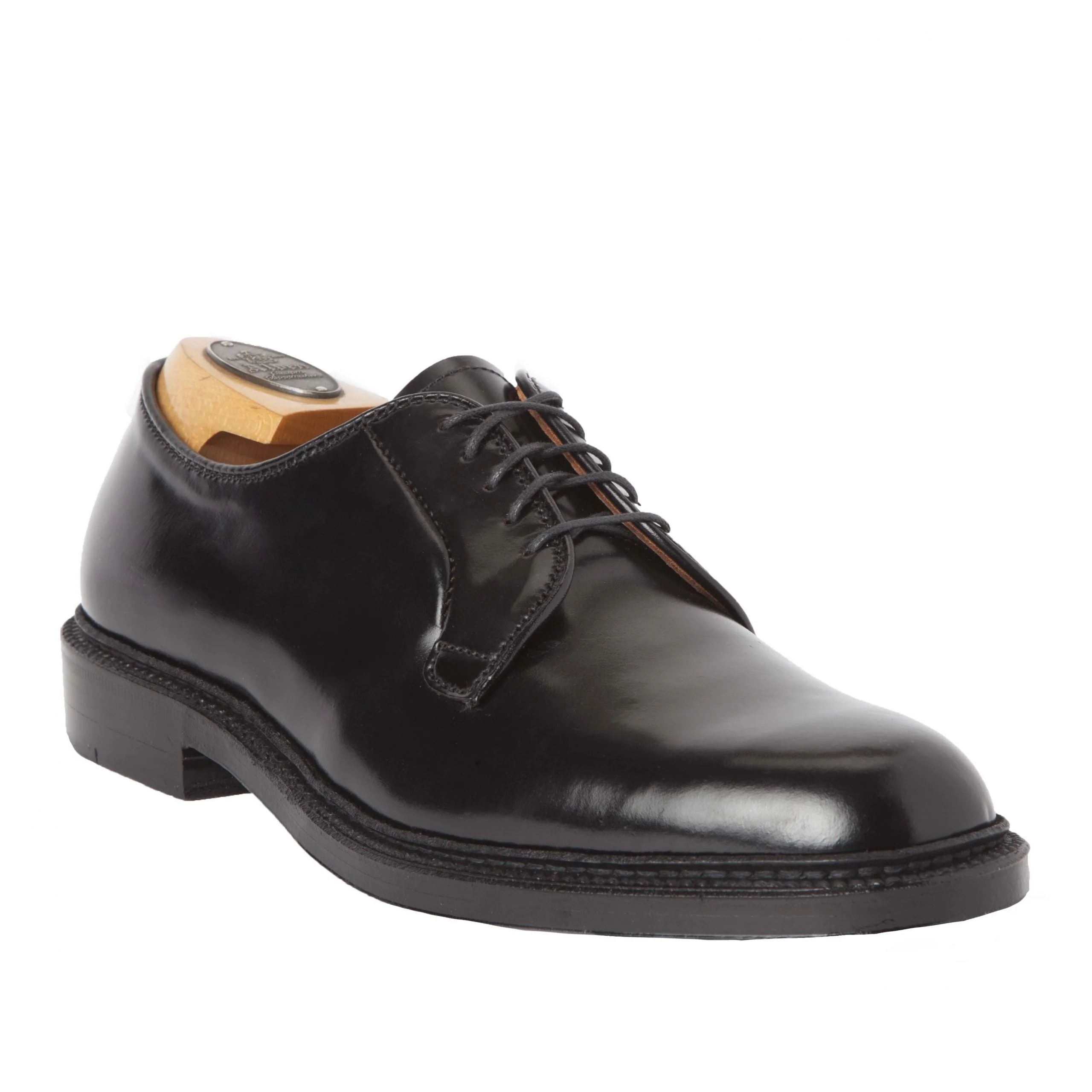 9901 - Plain Toe Blucher Black in Shell Cordovan - Image 5